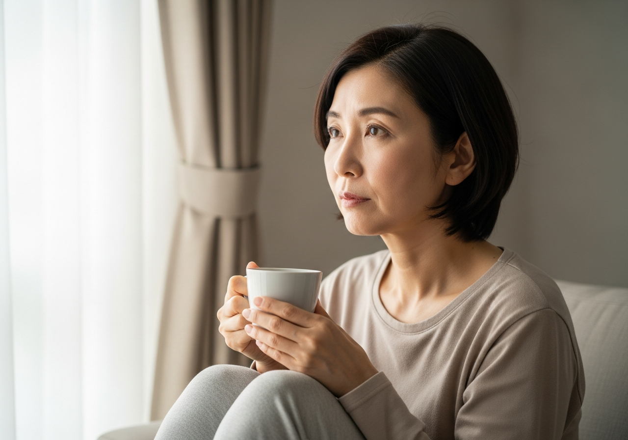 巡りの停滞で顔のむくみを感じる50代日本人女性の日常
